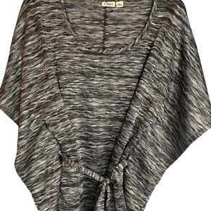 Cato XL Black and white tie in front Polyester and Spandex top